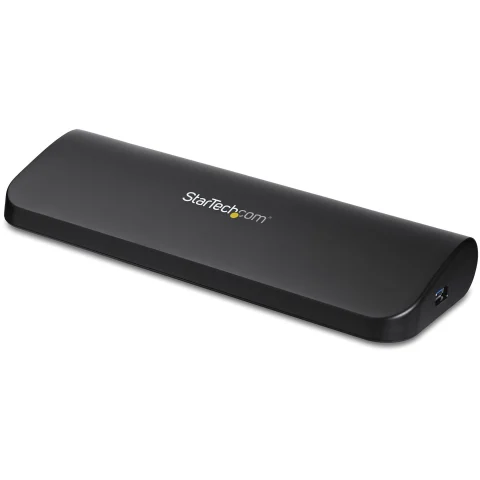 StarTech.com Dual Monitor USB 3.0 Laptop Docking Station with HDMI/DVI/VGA, 3x USB-A Hub, GbE, Audio, Universal Type-A D
