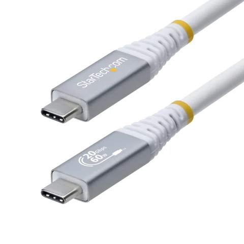 StarTech.com 3m (10ft) USB4 Cable, 20Gbps, USB-IF Certified USB-C Cable, 60W PD, 4K 120Hz DP 2.1, TPE Jacket, White USB-