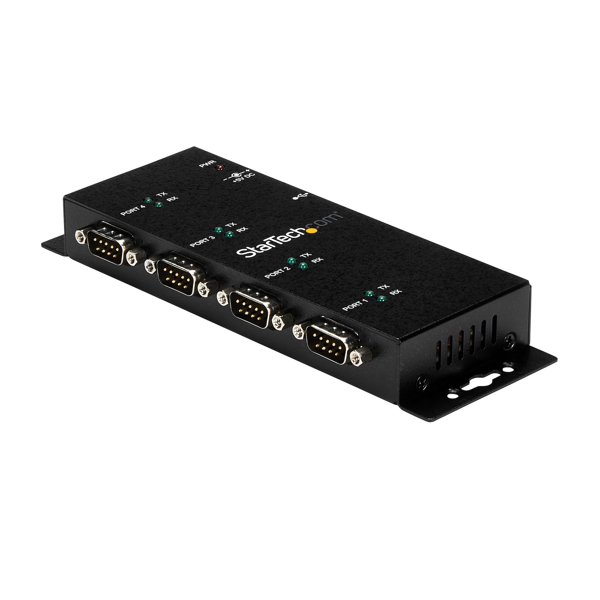 StarTech.com 4 Port USB to DB9 RS232 Serial Adapter Hub – Industrial DIN Rail and Wall Mountable - TAA - Image 2