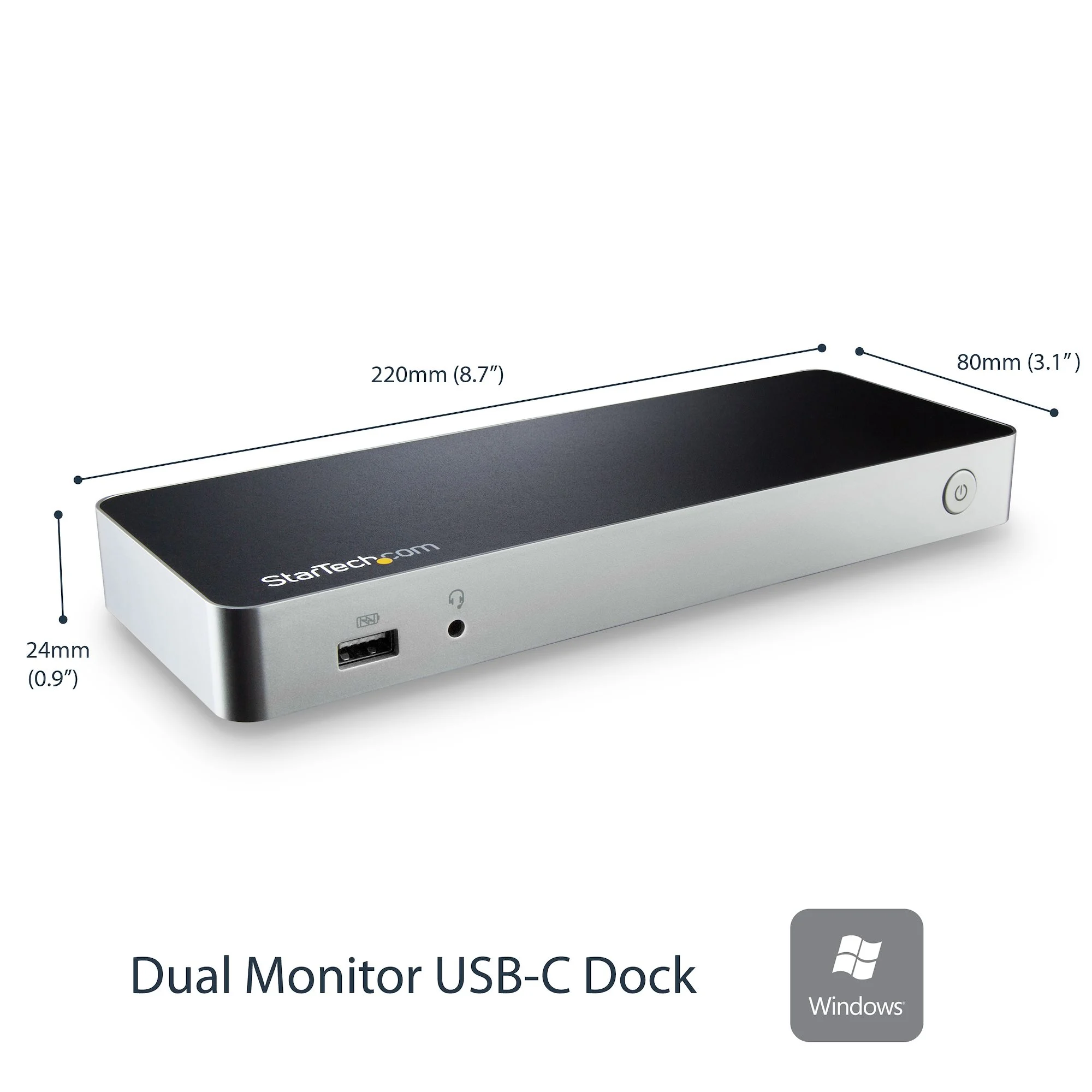 StarTech.com Dual Monitor USB C Docking Station with 60W Power Delivery for Windows Laptops - USB C to HDMI / DVI Dock - - Image 2