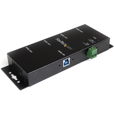 StarTech.com 4-Port USB 3.0 Hub - 5Gbps - Metal Industrial USB-A Hub - Wall or Desk Mountable USB Data Hub - TAA Complia