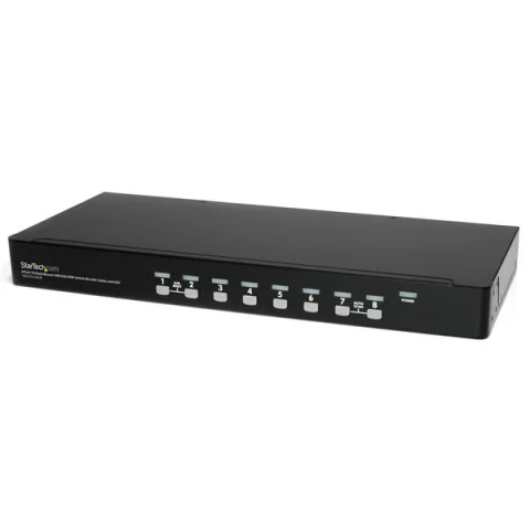 StarTech.com 8 Port 1U Rackmount USB KVM Switch Kit with OSD and Cables - TAA