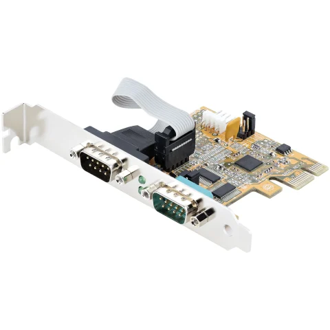 StarTech.com 2-Port PCI Express Serial Card, Dual Port PCIe to RS232 (DB9) Serial Card, 16C1050 UART, Standard or Low Pr