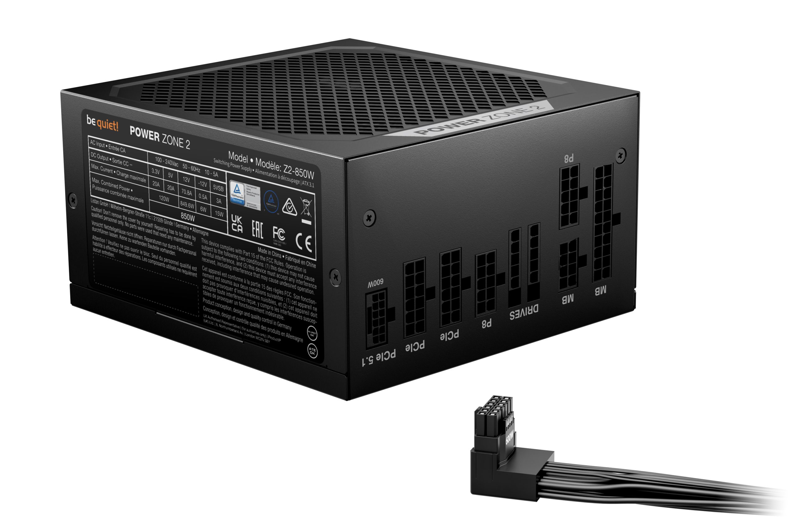 be quiet! POWER ZONE 2 850W power supply unit 20+4 pin ATX ATX Black - Image 2