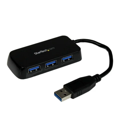 StarTech.com Portable 4 Port SuperSpeed Mini USB 3.0 Hub - 5Gbps - Black - TAA
