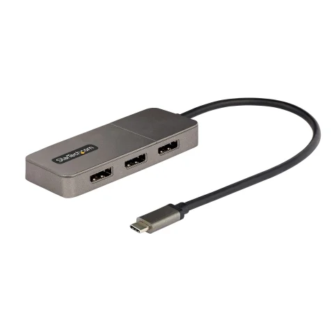 StarTech.com 3-Port USB-C Multi-Monitor Adapter, USB Type-C to 3x DisplayPort 1.4 MST Hub, Triple 4K 60Hz DP Laptop Disp