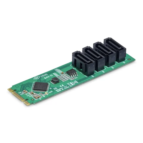 StarTech.com 4-Port M.2 to SATA Adapter Card, M.2 PCIe 3.0 to SATA HDD/SSD Expansion Card, ASM1064 Chipset, M.2 NVMe to