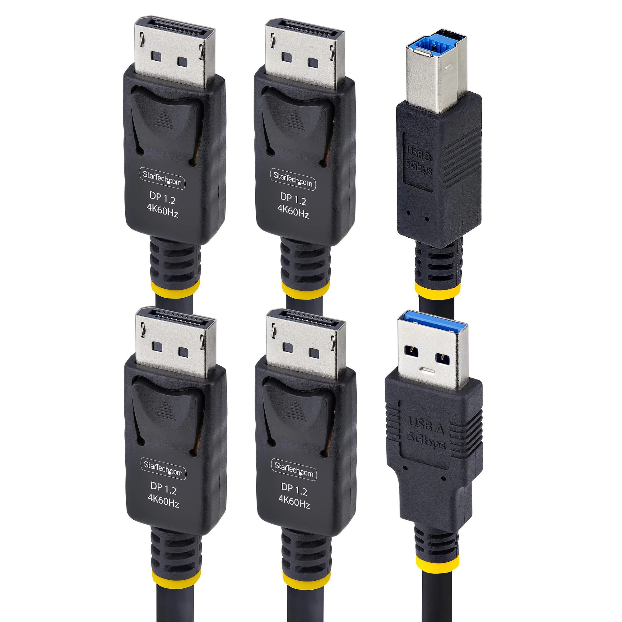 StarTech.com 6ft (1.8m) Dual-DisplayPort and USB 5Gbps KVM Cable, 4K 60Hz, Universally Compatible DP 1.2/USB 3.0 Combo C - Image 3