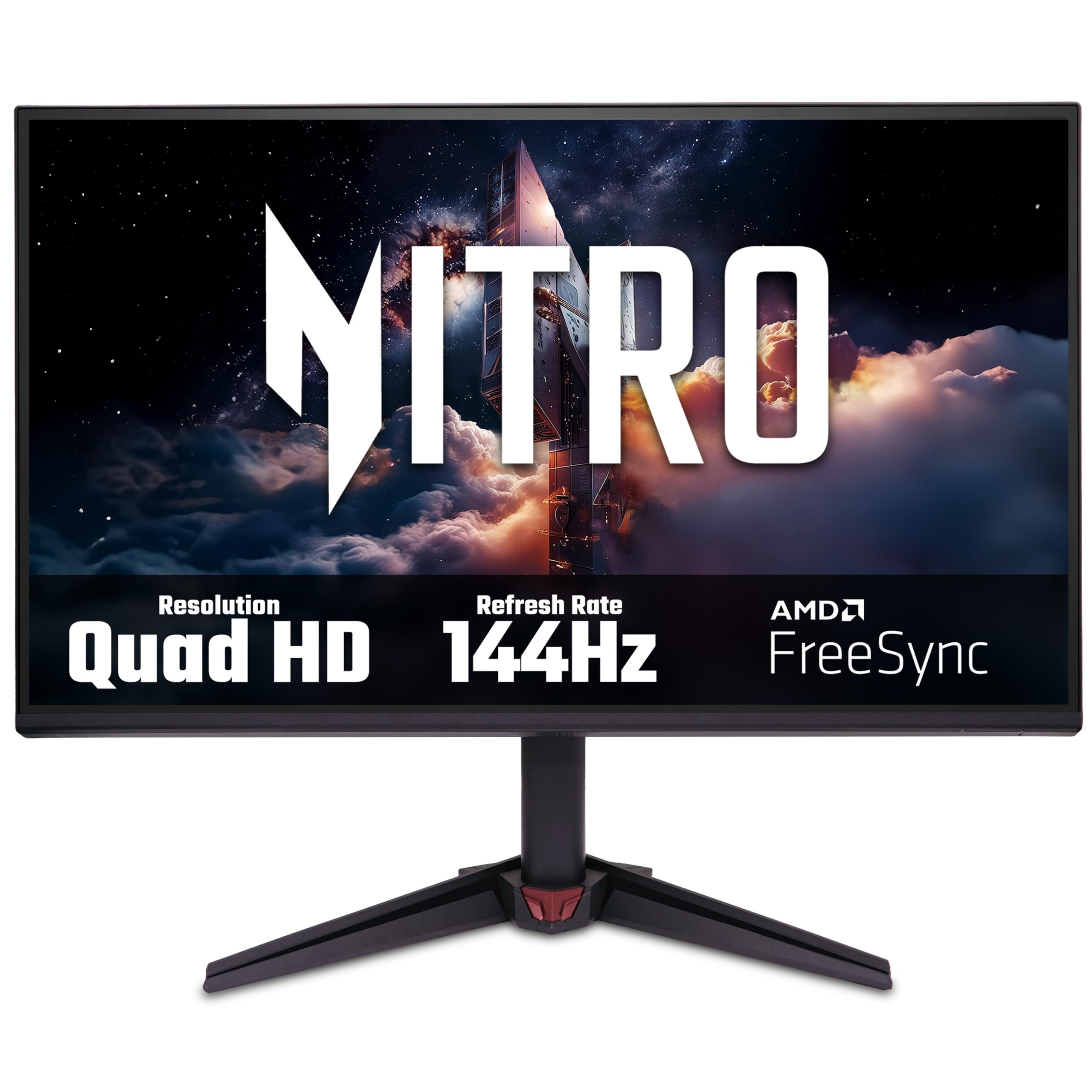 Acer NITRO VG0 Nitro VG270U P6 Gaming Monitor - 27" Quad HD (2560x1440), IPS, 144Hz, 1ms, FreeSync, HDR10, Black
