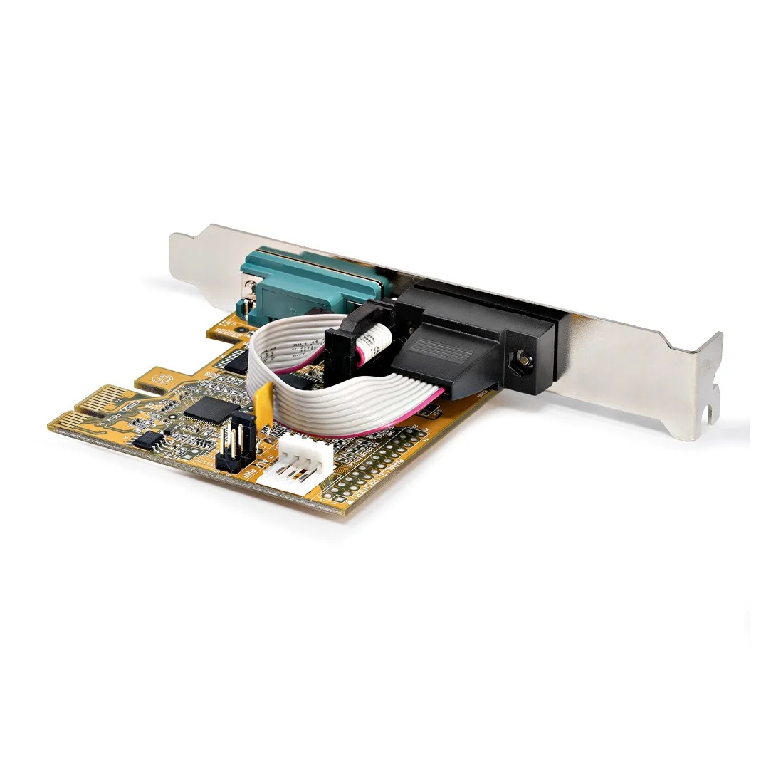 StarTech.com 2-Port PCI Express Serial Interface Card, Dual Port PCIe to RS232 (DB9) Serial Card, 16C1050 UART, Low/Full - Image 2