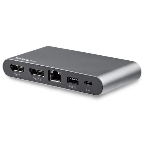 StarTech.com USB C Dock - 4K Dual Monitor DisplayPort - Mini Laptop Docking Station - 100W Power Delivery Passthrough -