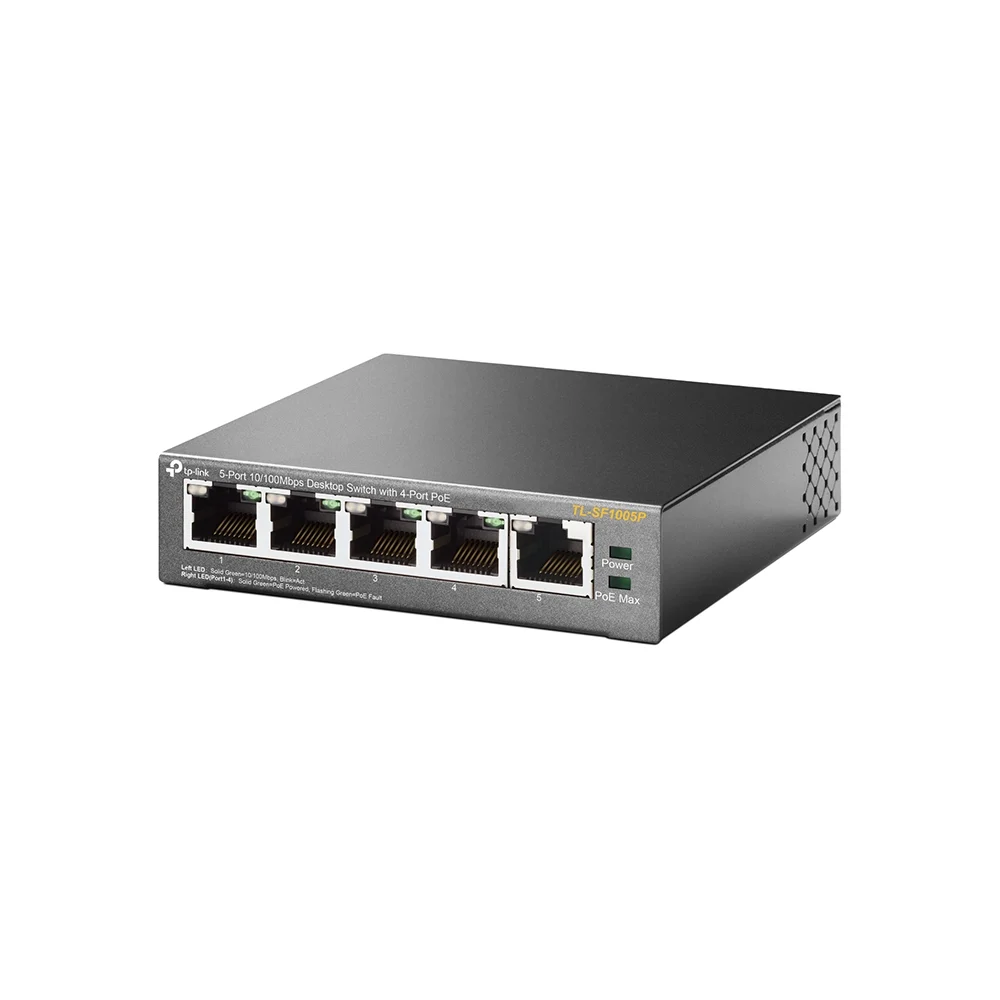 TP-Link TL-SF1005P network switch Unmanaged Fast Ethernet (10/100) Power over Ethernet (PoE) Black - Image 3