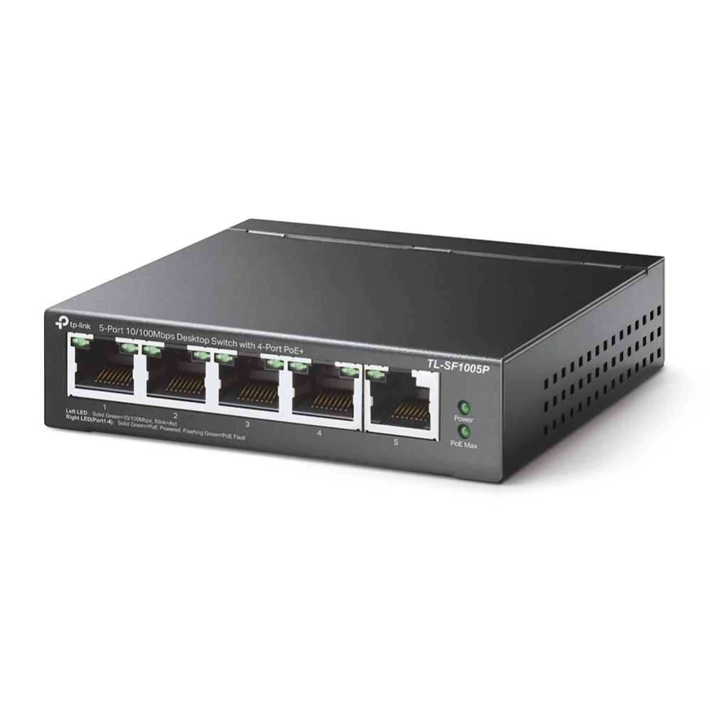 TP-Link 5-Port 10/100Mbps Desktop PoE Switch with 4-Port - Image 2