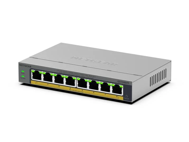 NETGEAR GS108EPP Unmanaged Gigabit Ethernet (10/100/1000) Power over Ethernet (PoE) Desktop/Wall-Mounting Grey - Image 3