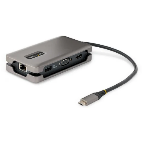 StarTech.com USB-C Multiport Adapter - HDMI/VGA - 4K 60Hz - 3-Port USB Hub - 100W Power Delivery Pass-Through - GbE - Tr