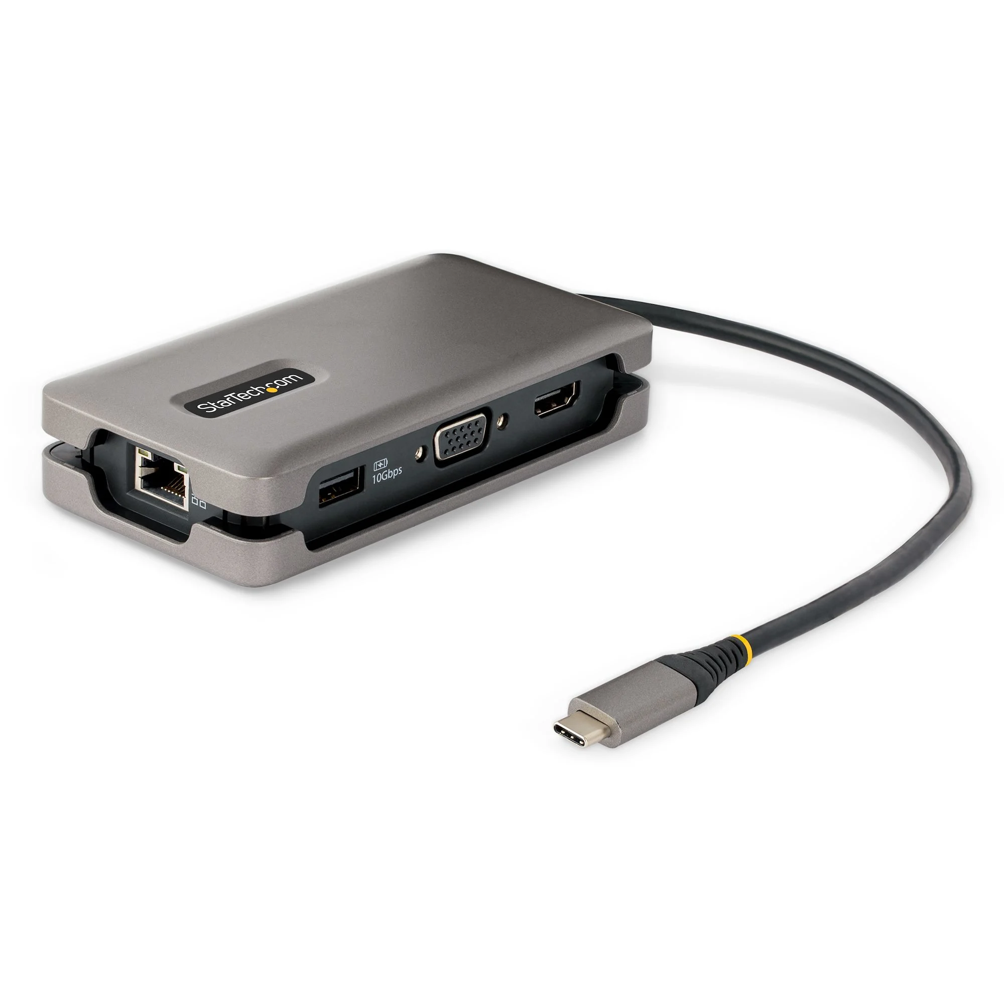 StarTech.com USB-C Multiport Adapter - HDMI/VGA - 4K 60Hz - 3-Port USB Hub - 100W Power Delivery Pass-Through - GbE - Tr