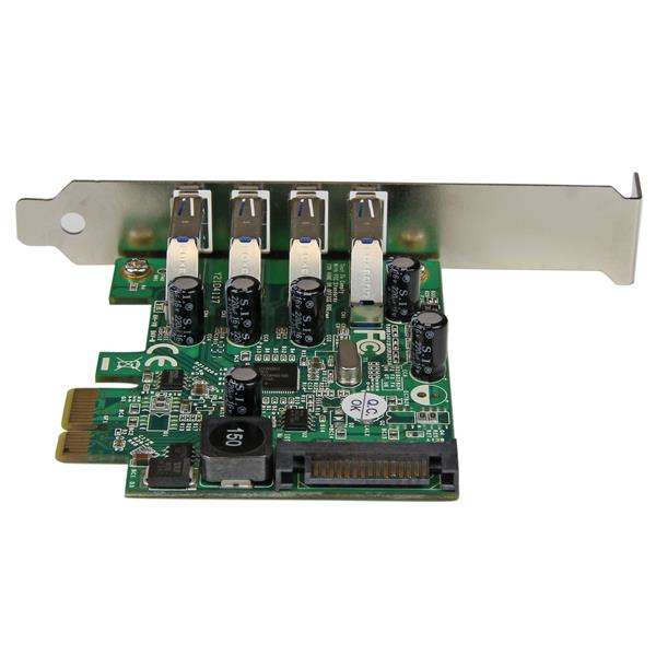 StarTech.com 4 Port PCI Express PCIe SuperSpeed USB 3.0 Controller Card Adapter with UASP - 5Gbps - SATA Power - TAA - Image 3