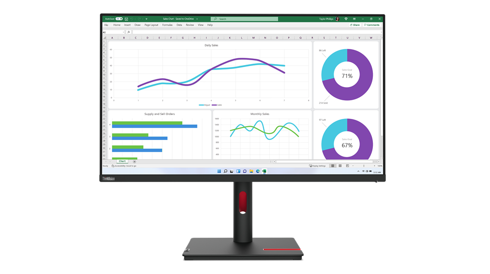 Lenovo ThinkVision T32h-30 computer monitor 80 cm (31.5") 2560 x 1440 pixels Quad HD LED Black - Image 3