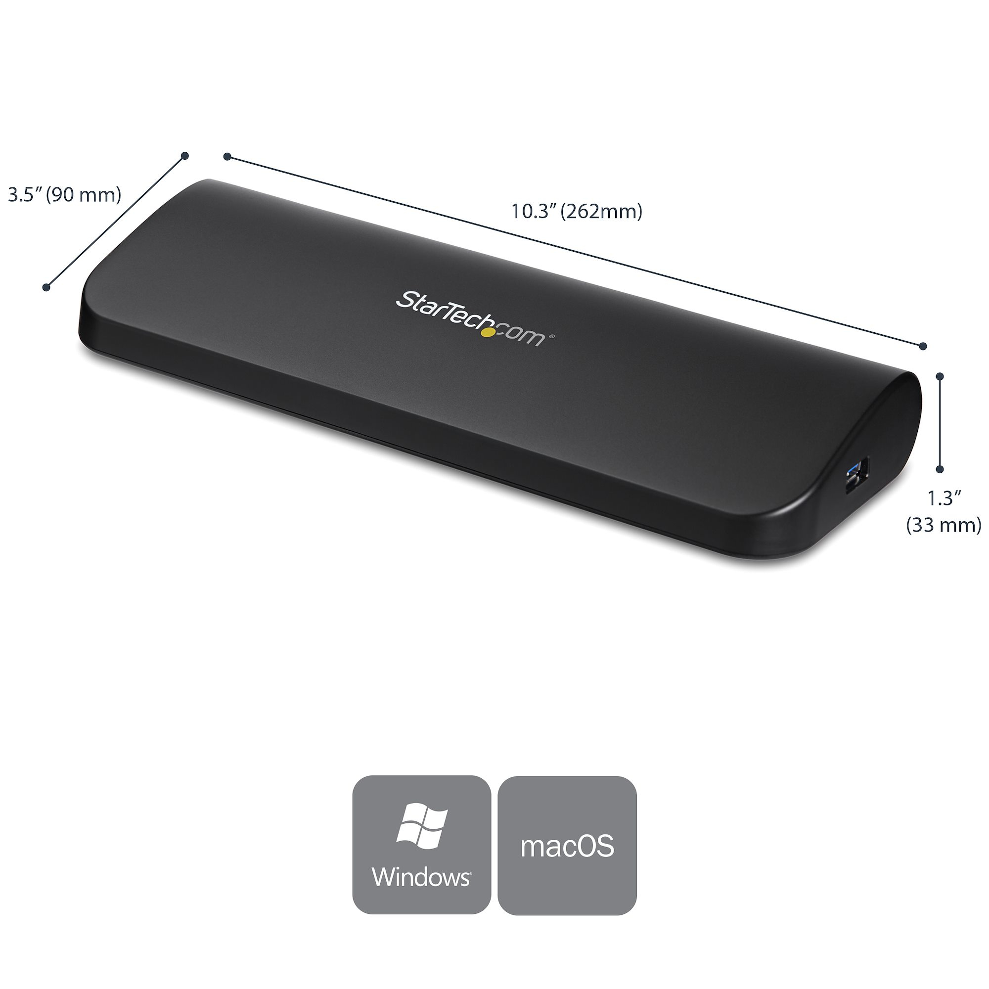 StarTech.com Dual Monitor USB 3.0 Laptop Docking Station with HDMI/DVI/VGA, 3x USB-A Hub, GbE, Audio, Universal Type-A D - Image 2