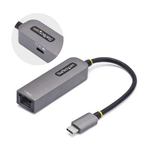 StarTech.com USB-C to Ethernet Adapter, NIC, 100W PD Pass-Through, USB 3.0 Type-C 1Gbps Multi Speed Network Adapter, Thu