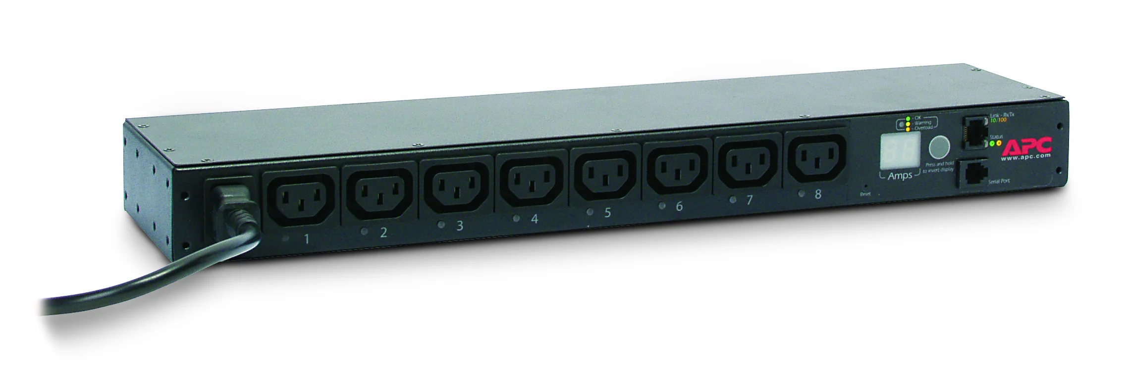 APC NetShelter Switched Rack PDU, 1U, 1PH, 2.3kW 230V 10A or 2.5kW 208V 12A, 8 C13 outlets, C14 cord - Image 2
