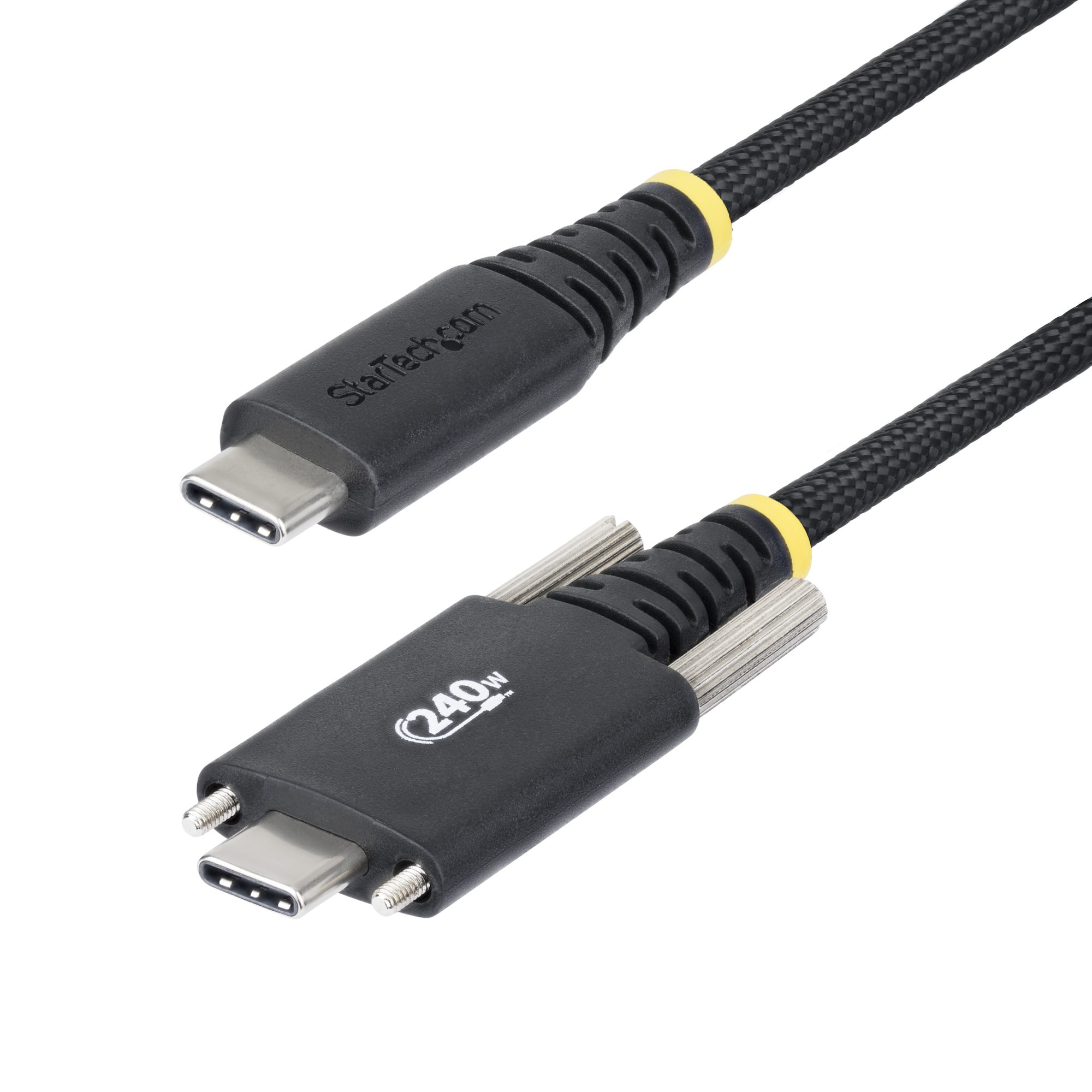 StarTech.com 6ft (2m) USB-C Charging Cable, Durable and Ultra-Flexible, Side Screw Locking, 240W (5A) PD EPR, USB 2.0 La