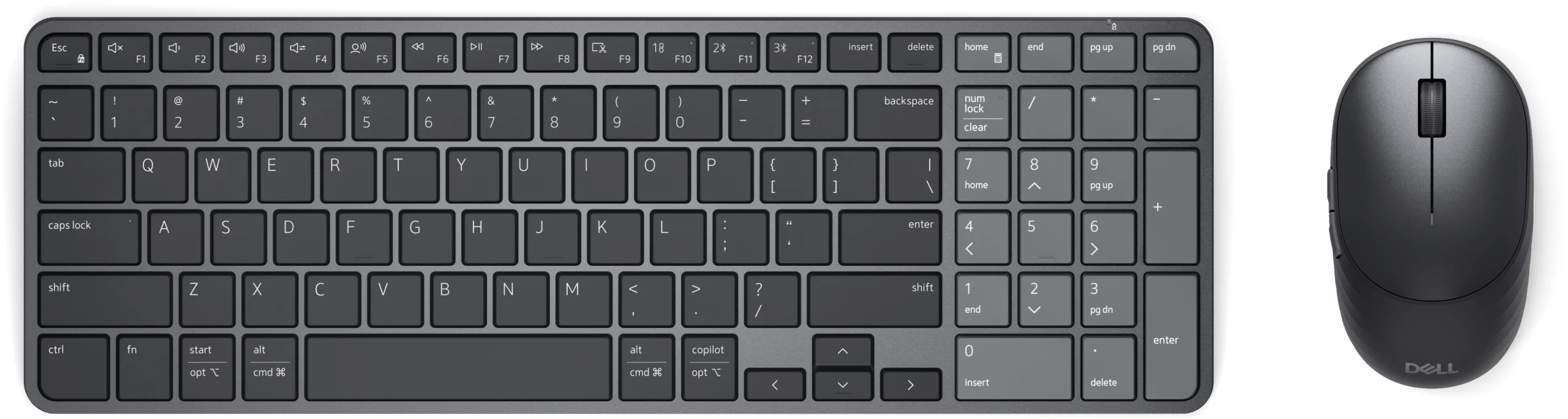 DELL Pro 7 KM746 keyboard Mouse included Universal RF Wireless + Bluetooth QWERTY UK English Graphite