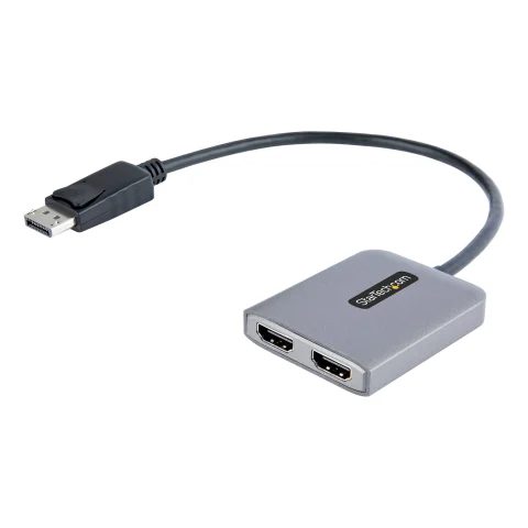 StarTech.com DP to Dual HDMI MST HUB - Dual HDMI 4K 60Hz - DisplayPort Multi Monitor Adapter with 1ft / 30cm cable - DP