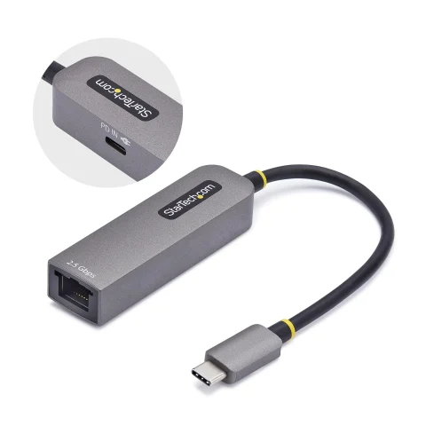 StarTech.com 2.5GbE USB-C to Ethernet Adapter, 100W PD Pass-Through, NBASE-T NIC, USB 3.0 Type-C 2.5/1G Multi Speed Netw