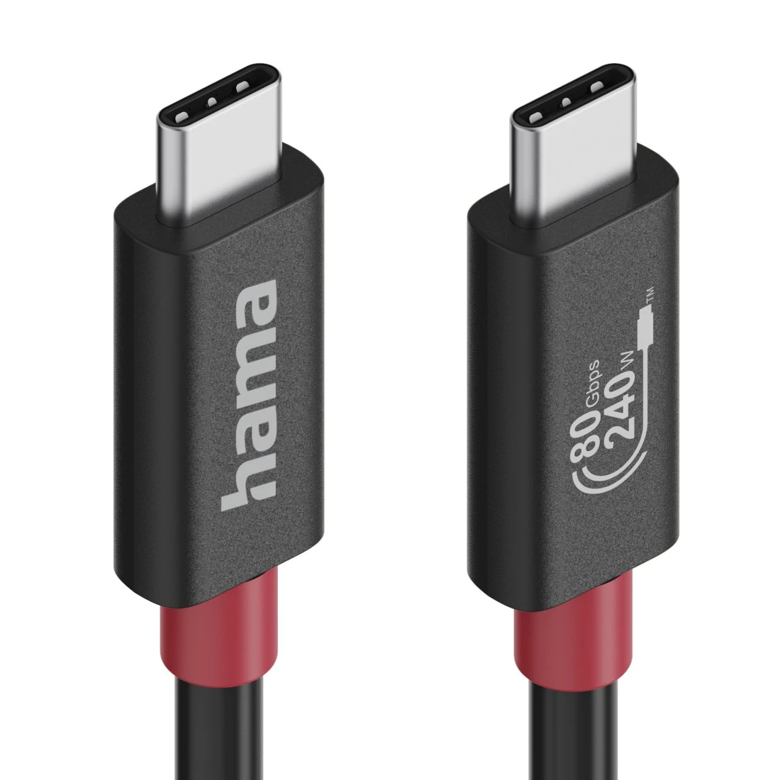 Hama USB-C Cable, E-Marker, USB4 Gen4, 80 Gbit/s, 5 A, 240 W, 1.00 m - Image 3