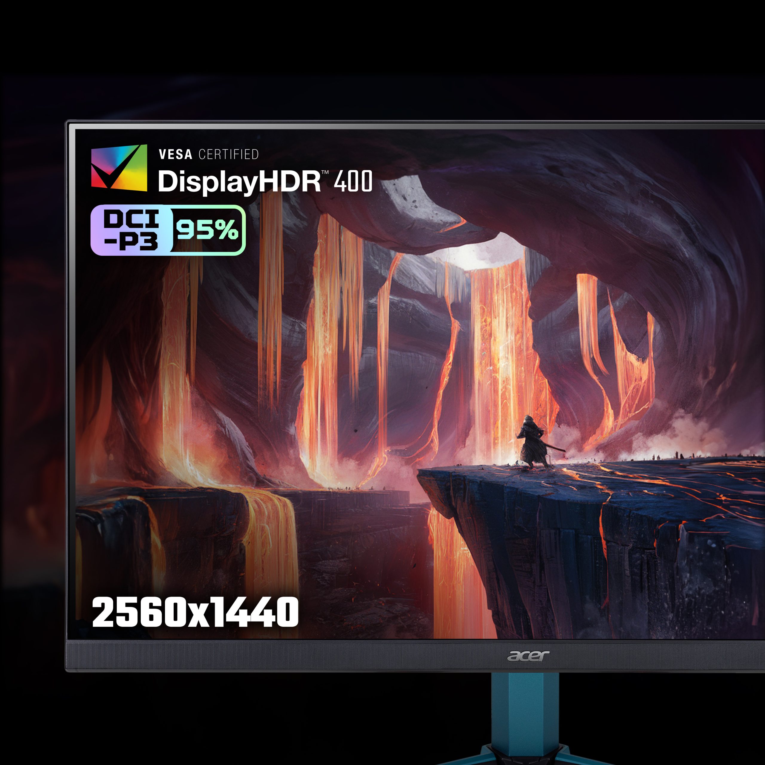 Acer NITRO VG2 Nitro VG272UV3 gaming monitor - 27", Quad HD, 180Hz, 0.5ms, FreeSync Premium, DisplayHDR 400, HDMI & DP - Image 3