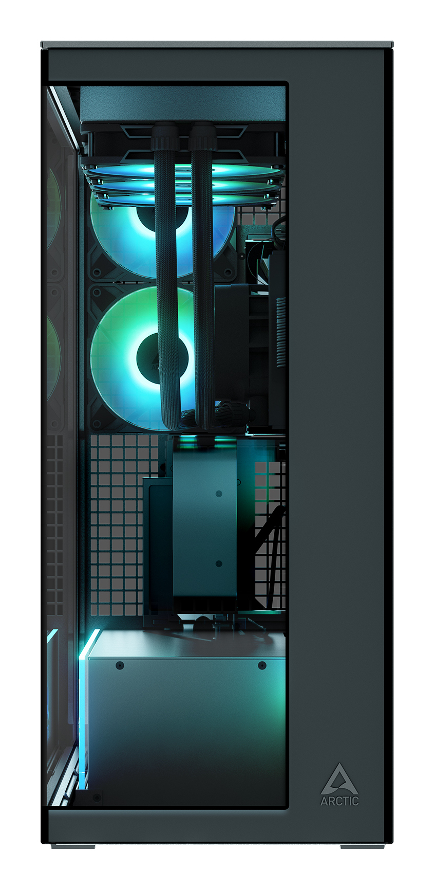 ARCTIC Xtender VG (Mirror Black) Premium E-ATX PC Case with Vertical GPU Mounting - Image 3