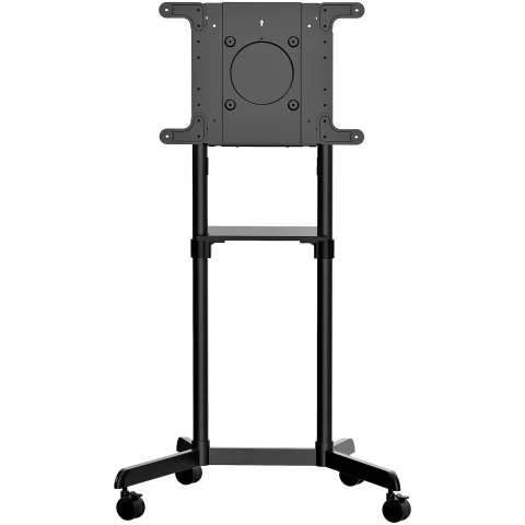 StarTech.com Mobile TV Cart - Portable Rolling TV Stand for 37-70" VESA Display (154lb/70kg) - TV Stand w/Shelf & Storag