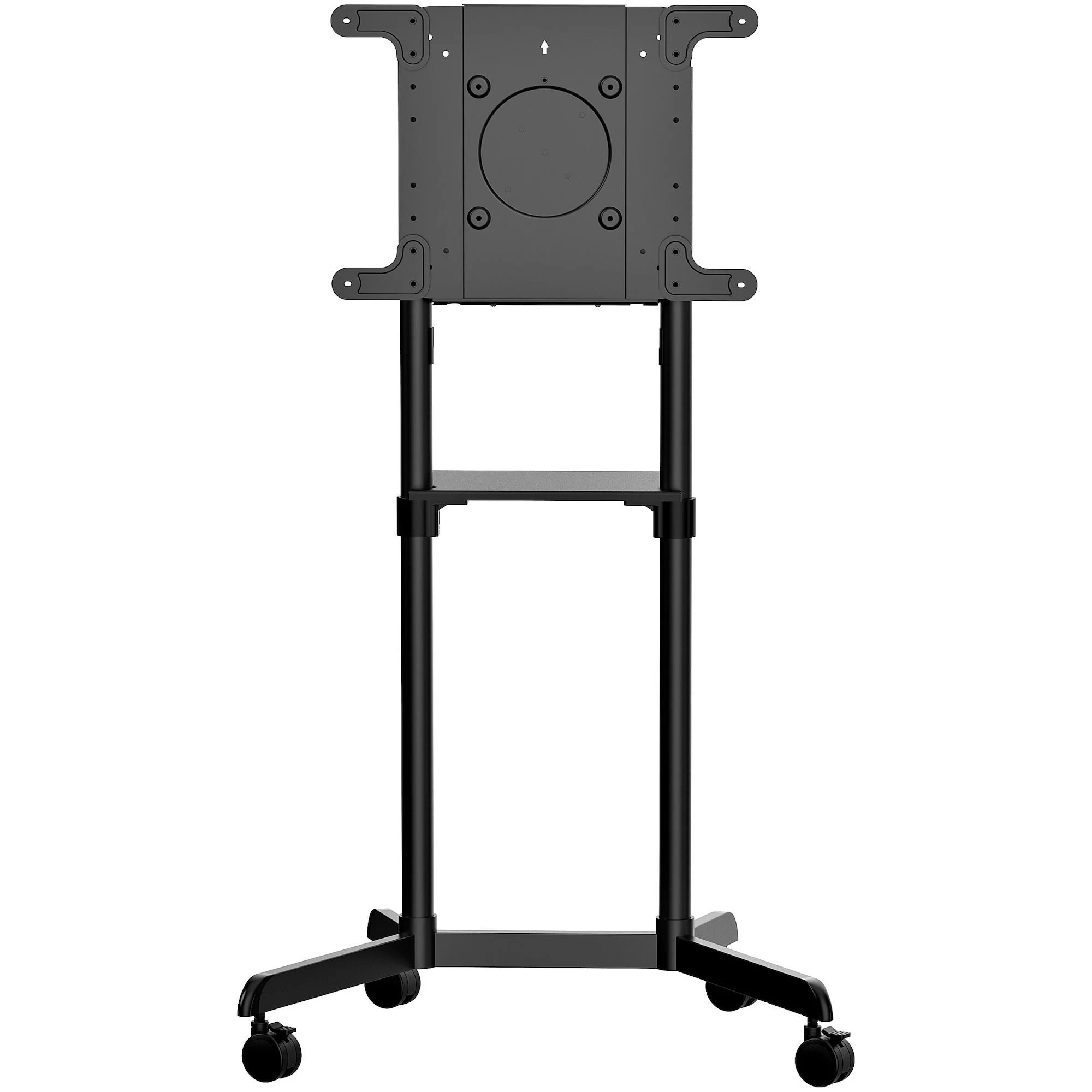 StarTech.com Mobile TV Cart - Portable Rolling TV Stand for 37-70" VESA Display (154lb/70kg) - TV Stand w/Shelf & Storag