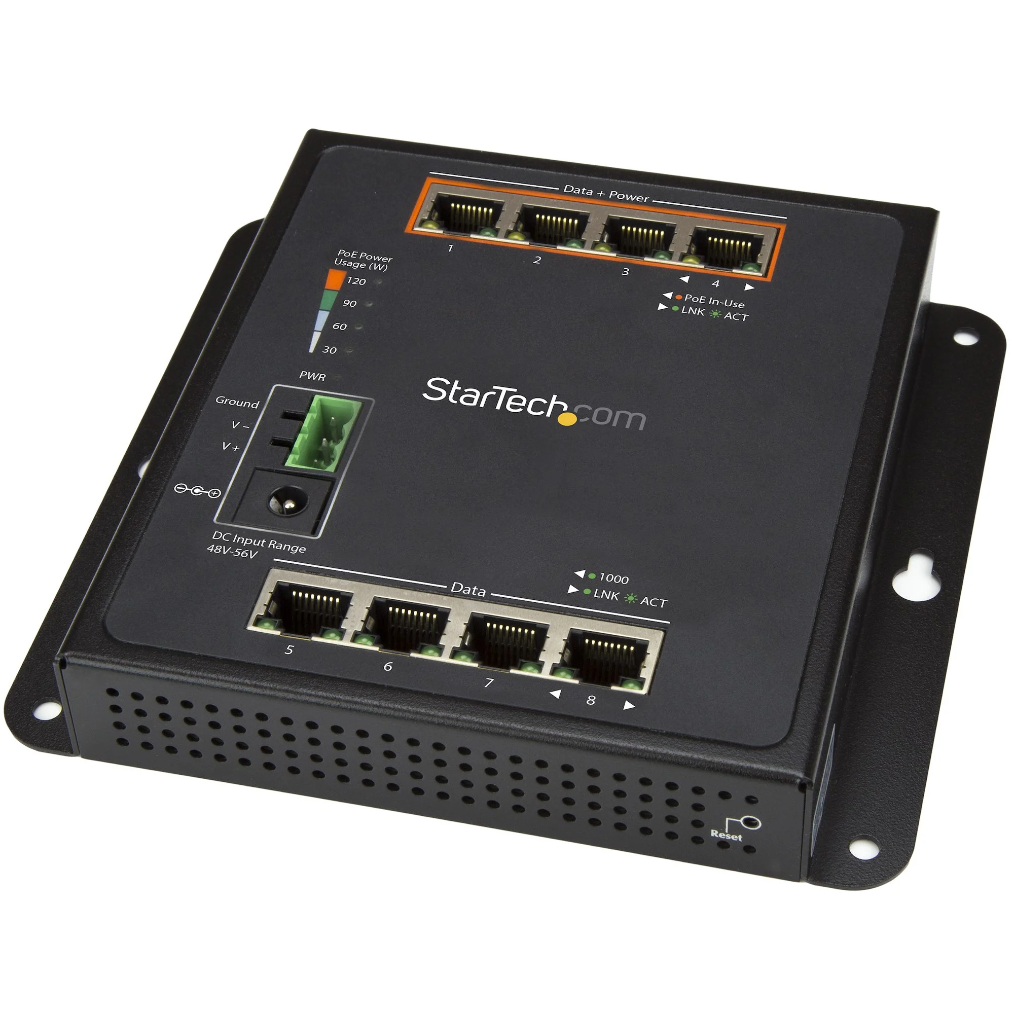 StarTech.com Industrial 8 Port Gigabit PoE Switch - 4 x PoE+ 30W - Power Over Ethernet - Hardened GbE Layer/L2 Managed S
