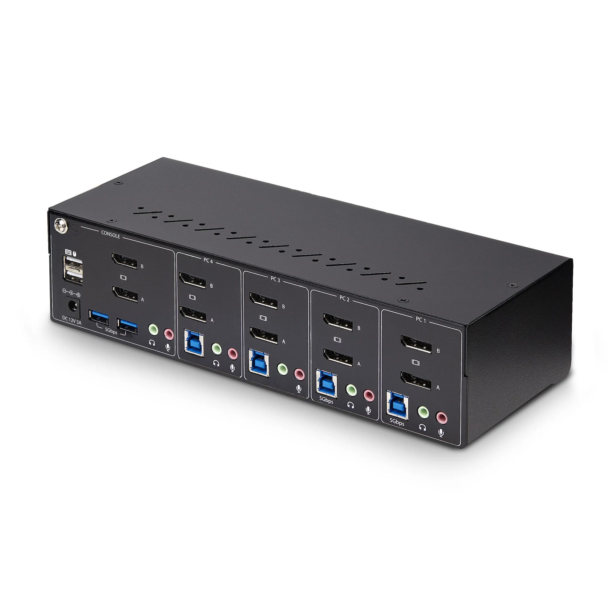 StarTech.com 4-Port Dual-Monitor DisplayPort KVM Switch, 4K 60Hz, 2x USB 5Gbps Hub Ports, 2x USB 2.0 HID Ports, Hotkey a - Image 2