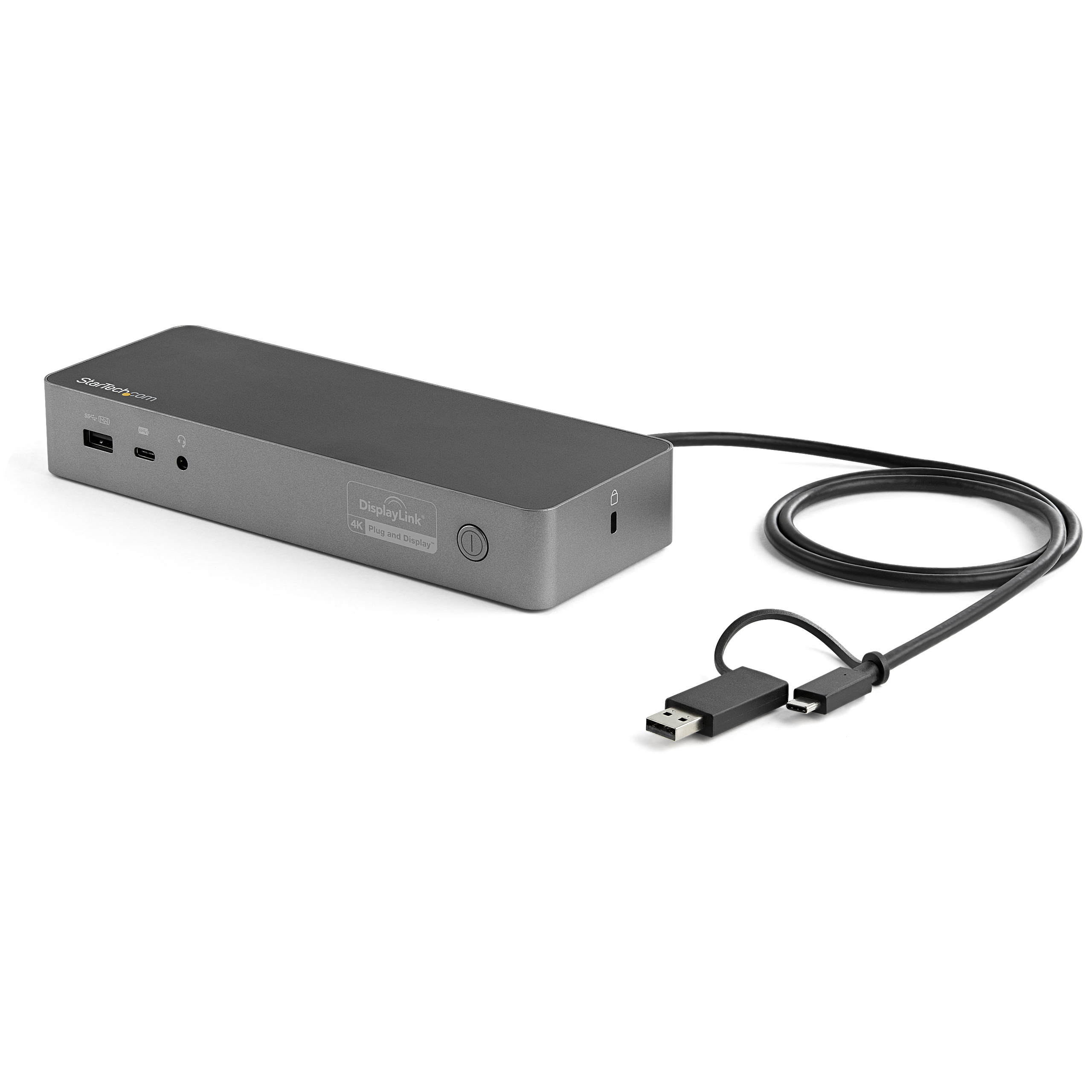 StarTech.com Universal Laptop Docking Station, Hybrid USB-C & USB-A Dock, Dual 4K DP & HDMI, 100W PD, Mac / Windows / Ch