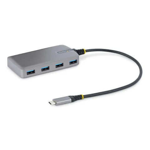 StarTech.com 4-Port USB-C Hub - 5Gbps - Bus Powered - USB C to 4x USB-A Hub w/ Optional Auxiliary Power Input - Portable