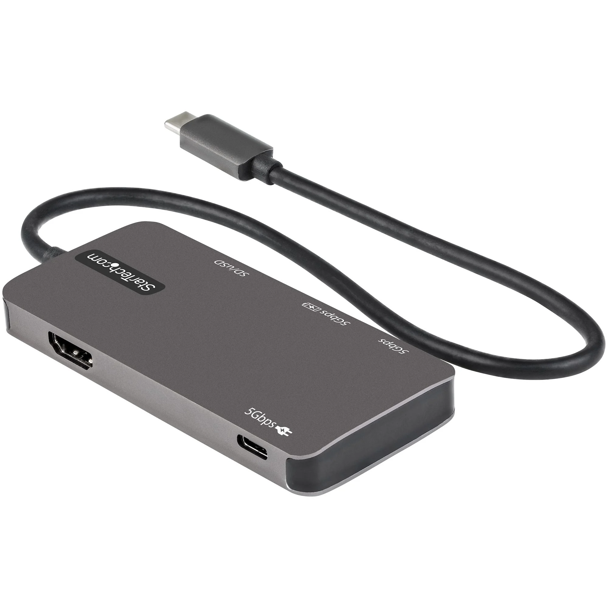 StarTech.com USB C Multiport Adapter - USB-C to 4K HDMI, 100W Power Delivery Pass-through, SD/MicroSD Slot, 3-Port USB 3 - Image 2