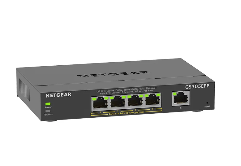 NETGEAR GS305EPP Managed L3 Gigabit Ethernet (10/100/1000) Power over Ethernet (PoE) Black - Image 3