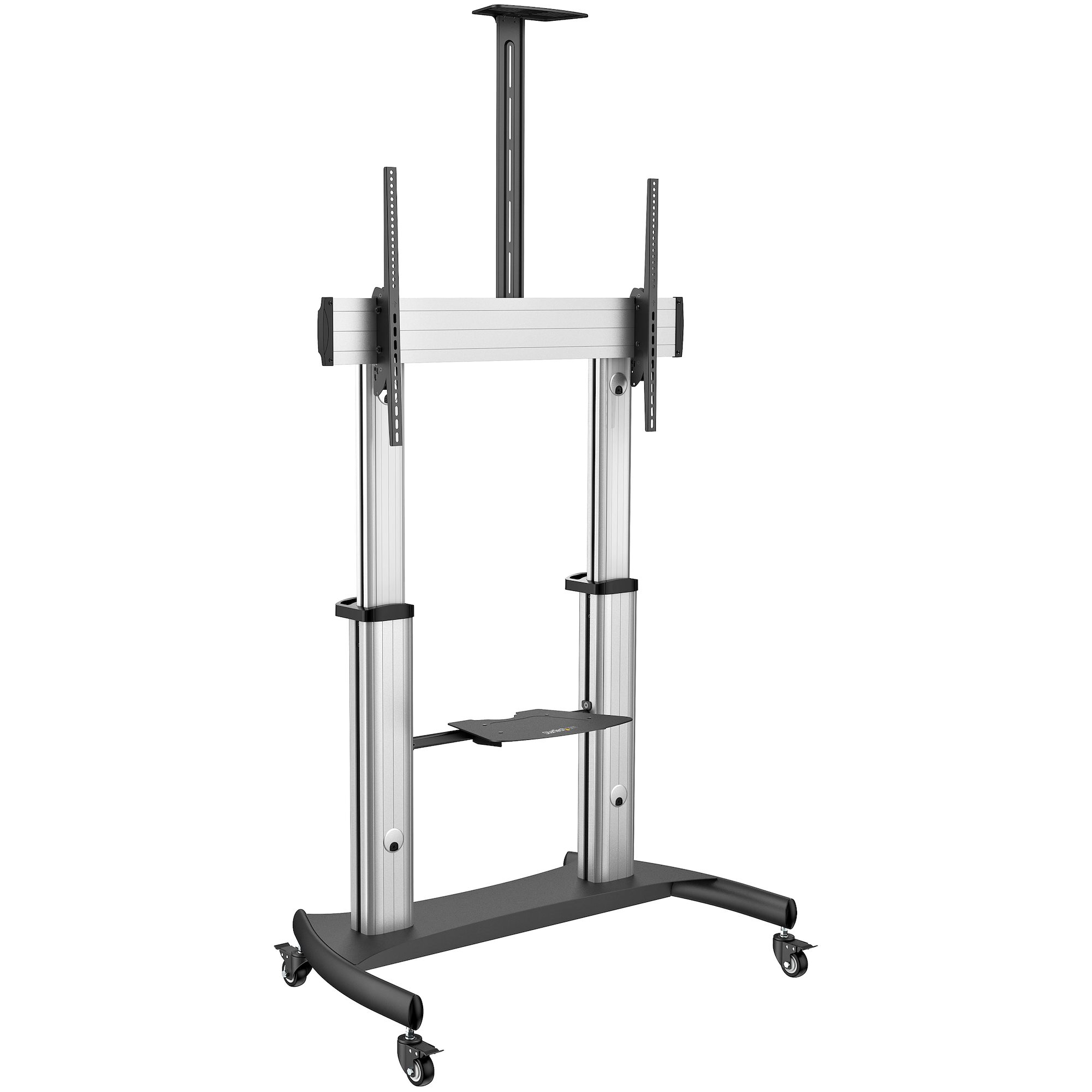StarTech.com Mobile TV Stand - Heavy Duty TV Cart for 60-100" Display (100kg/220lb) - Height Adjustable Rolling Flat Scr - Image 2