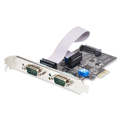StarTech.com 2-Port Serial PCIe Card, Dual-Port PCI Express to RS232/RS422/RS485 (DB9) Serial Card, Low-Profile Brackets