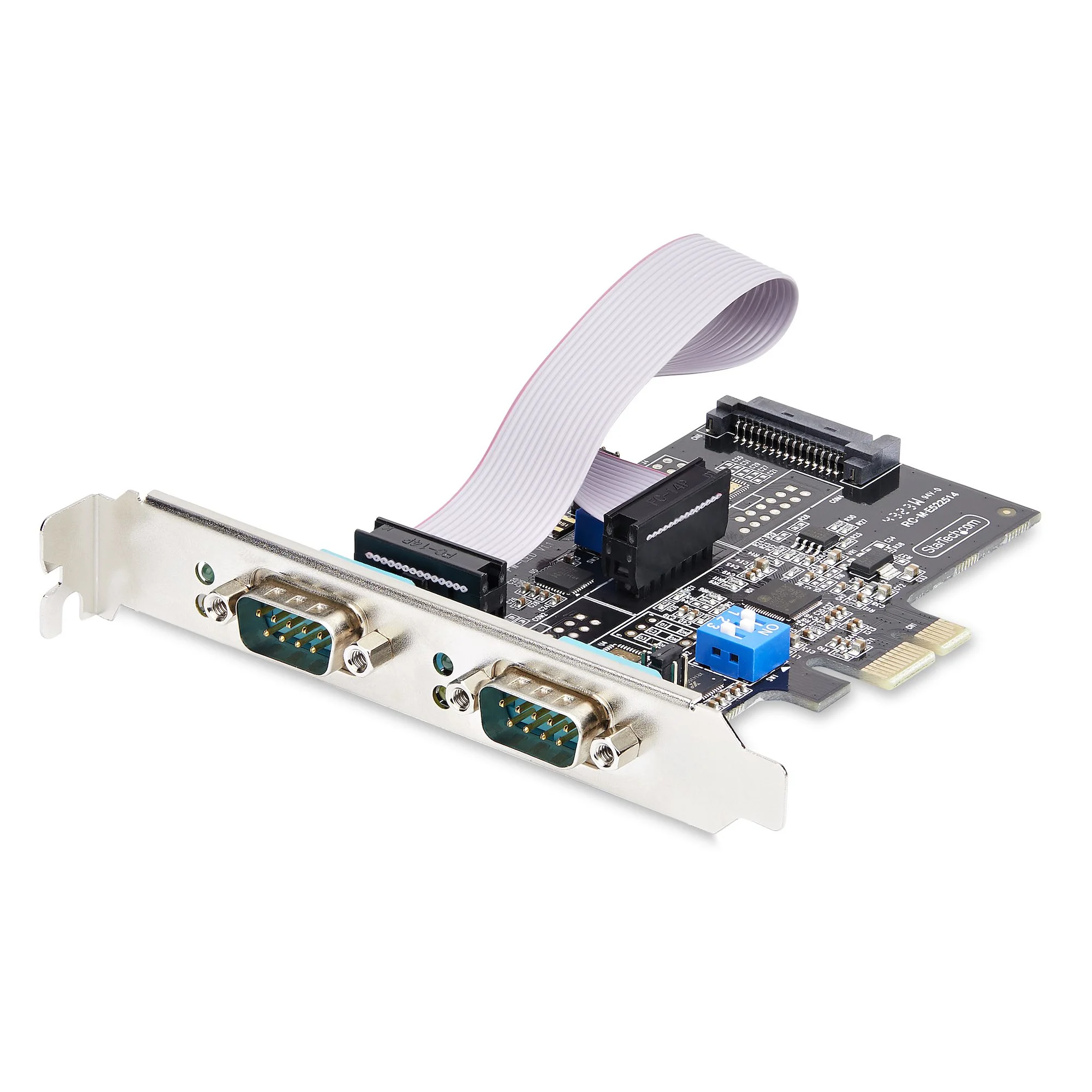 StarTech.com 2-Port Serial PCIe Card, Dual-Port PCI Express to RS232/RS422/RS485 (DB9) Serial Card, Low-Profile Brackets
