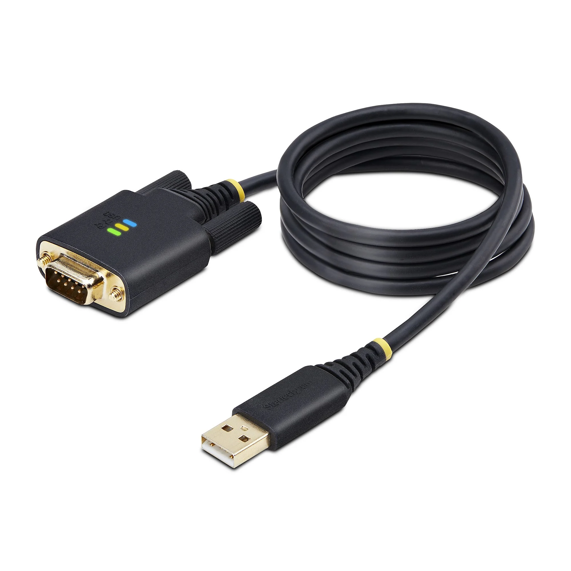 StarTech.com 3.3ft (1m) USB to Serial Adapter Cable, COM Retention, Interchangeable Screws/Nuts, USB-A to DB9 RS232, FTD