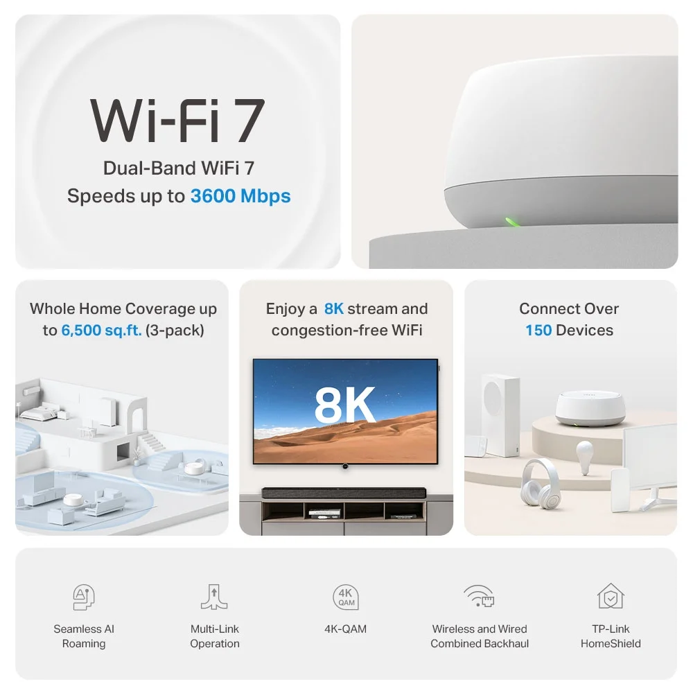 TP-Link BE3600 Whole Home Mesh WiFi 7 System - Image 3