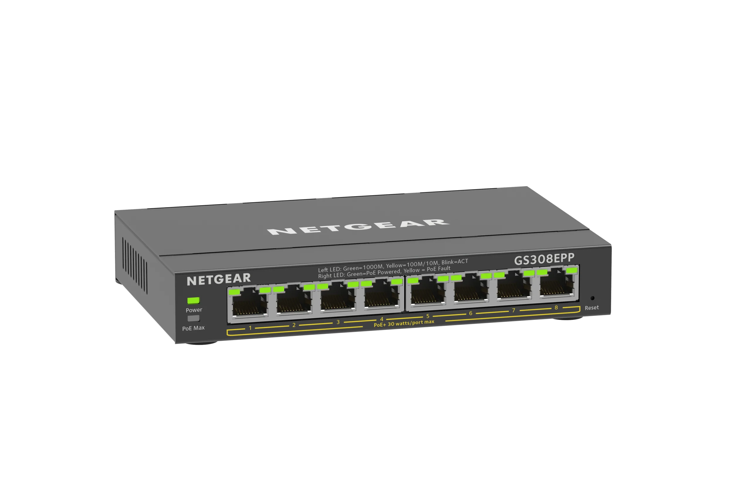 NETGEAR GS308EPP Managed L2/L3 Gigabit Ethernet (10/100/1000) Power over Ethernet (PoE) Black - Image 3