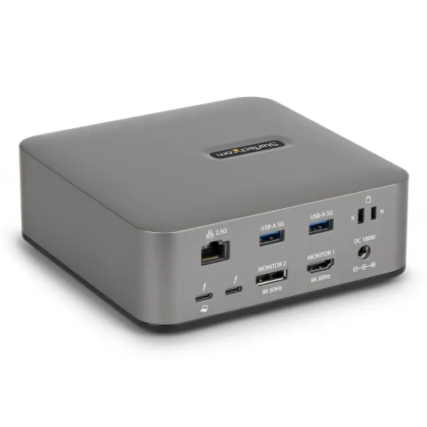 StarTech.com Thunderbolt 5 Universal Docking Station, Multi-Display Hub, 8K 60Hz or 4K 144Hz, 120Gbps Bandwidth Boost, 1