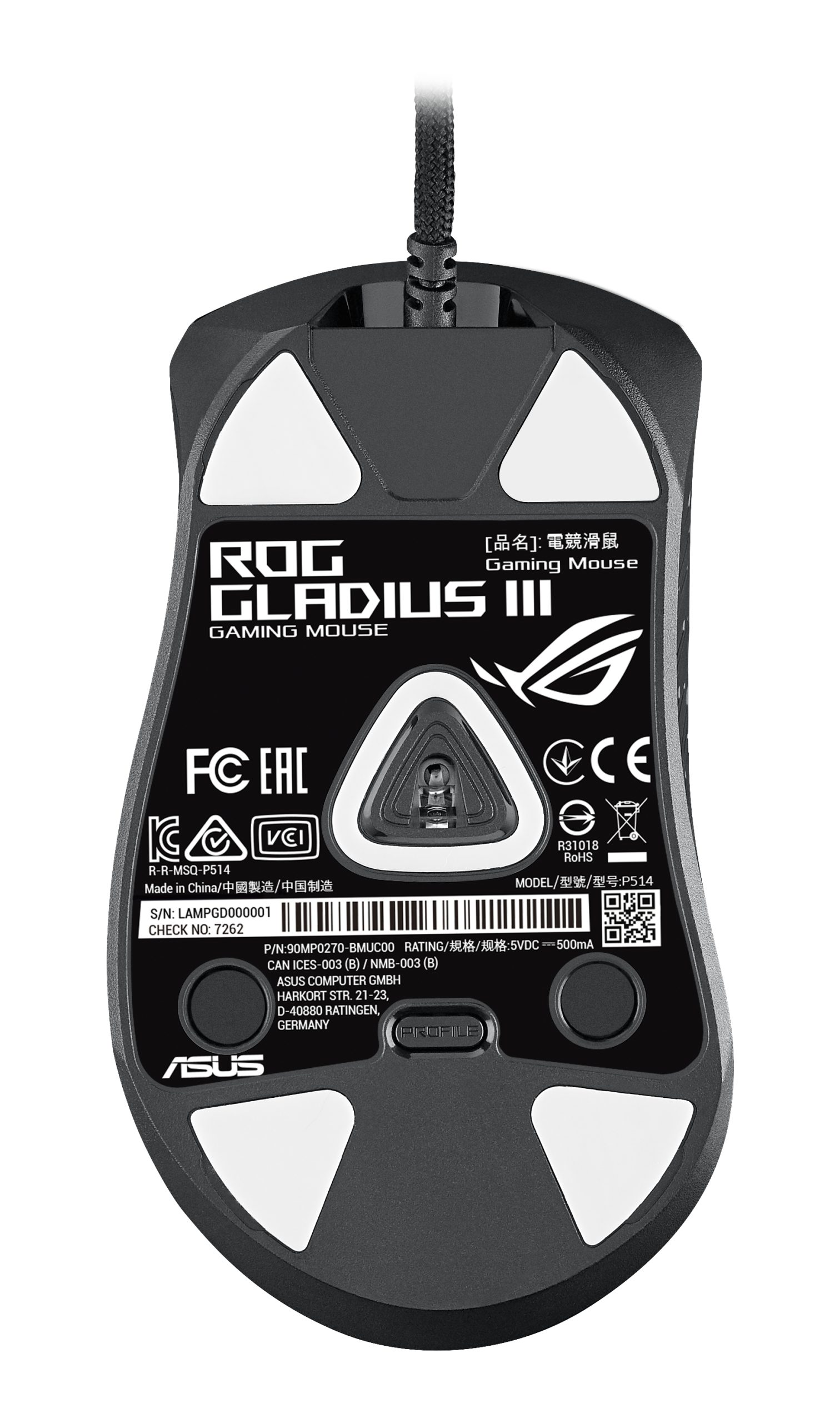 ASUS ROG Gladius III mouse Gaming Right-hand USB Type-A Optical 19000 DPI - Image 3