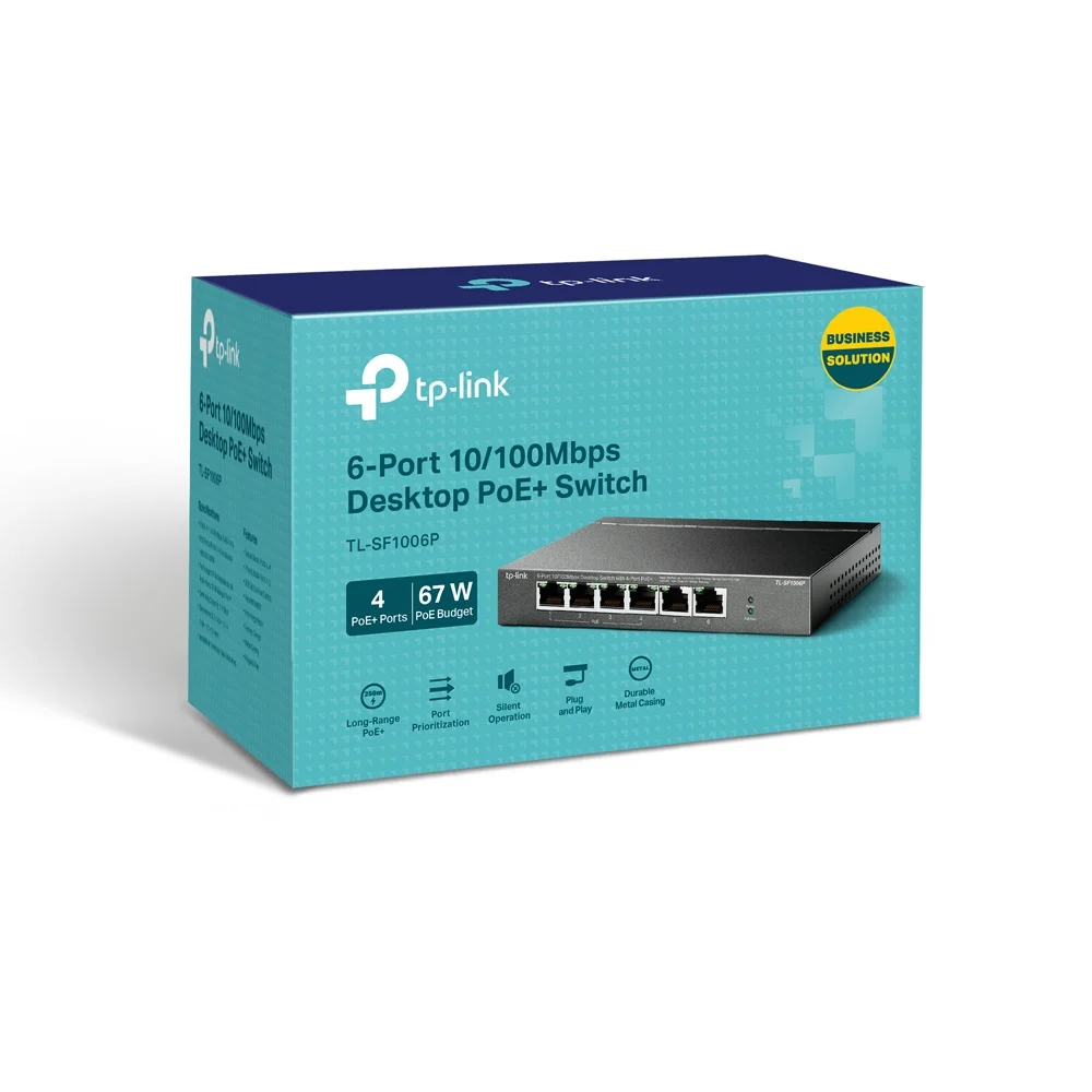 TP-Link TL-SF1006P network switch Unmanaged Fast Ethernet (10/100) Power over Ethernet (PoE) Black - Image 3