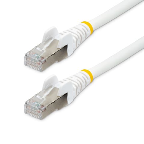 StarTech.com 5m CAT6a Ethernet Cable - White - Low Smoke Zero Halogen (LSZH) - 10GbE 500MHz 100W PoE++ Snagless RJ-45 w/